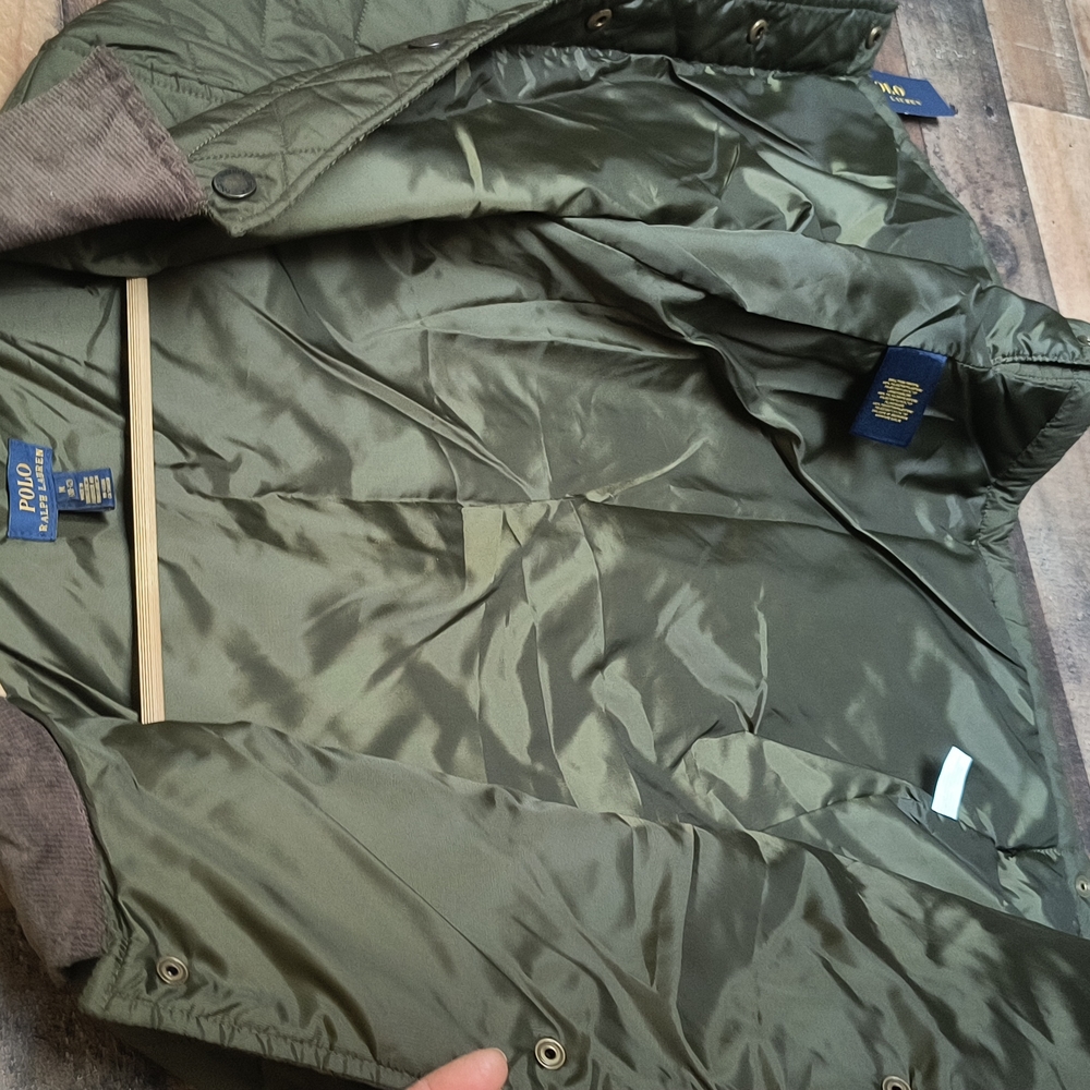 NWT Polo By Ralph Lauren Olive Green Quilted Barn Jacket Kids Sz Med - Picture 10 of 13
